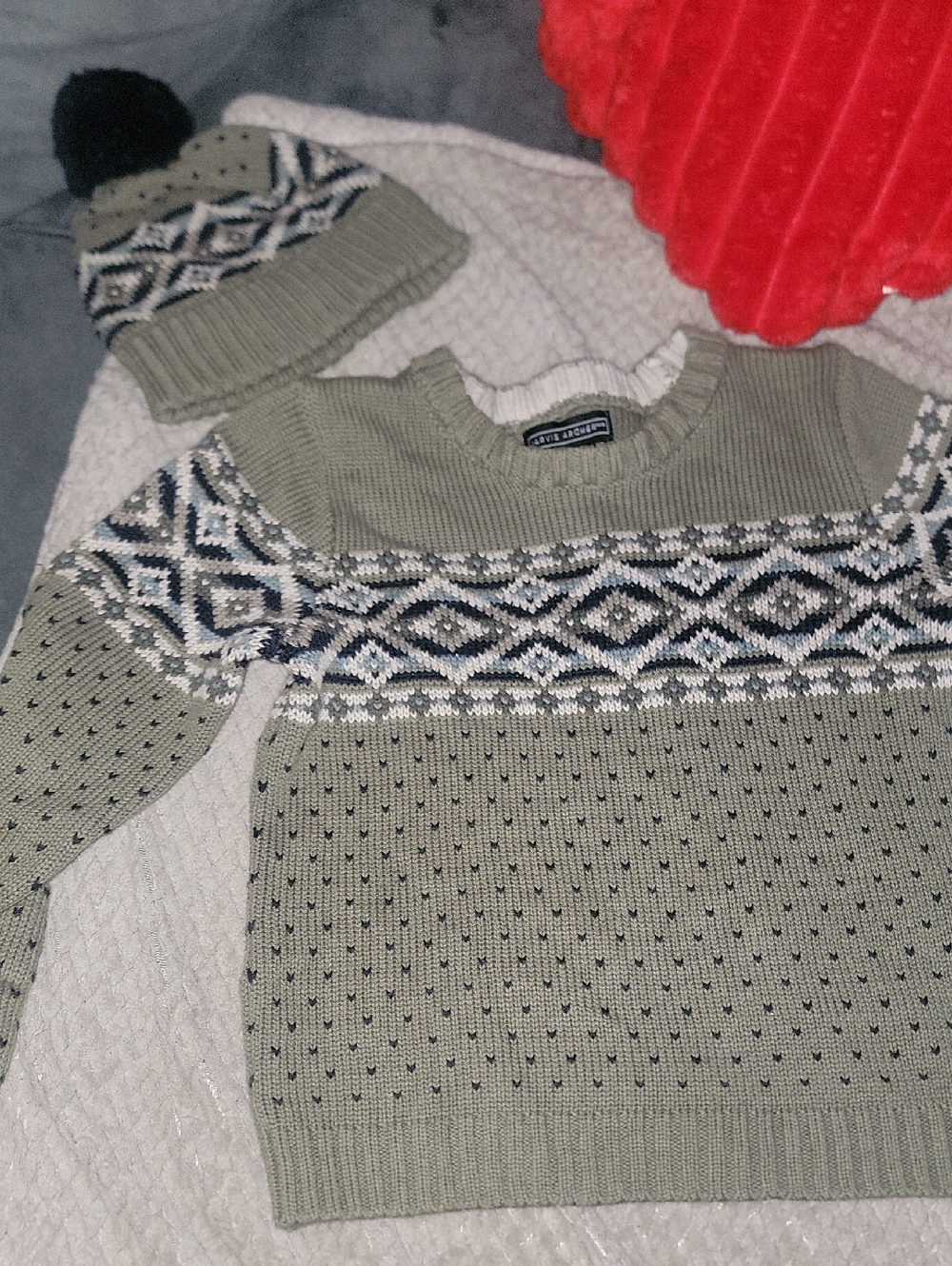 Jarvis Archer Sweater Matching Hat Kids Size Us 8